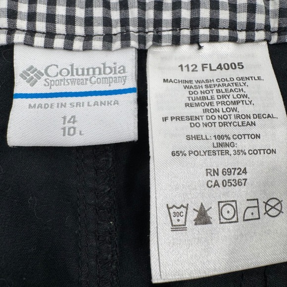 Columbia Women's Black Casual Shorts‎ Size 14 Outdoor Hiking Utility Gorpcore - Picture 2 of 12